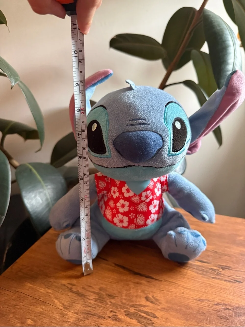 Disney Blue Stitch Plush with Red Floral Vest